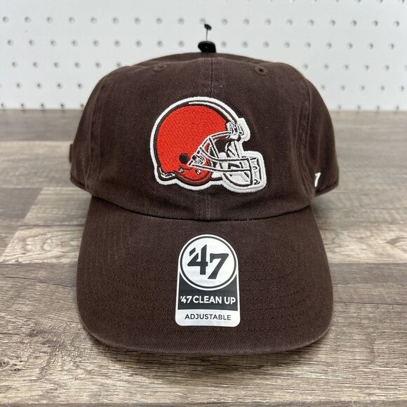 Cleveland Browns '47 Brand NFL Brown Clean Up Adjustable Strapback Dad Hat Cap - Picture 1 of 8